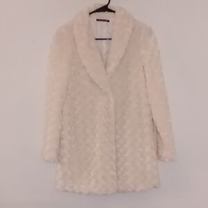 Plush Cream Teddy Jacket with Shawl Collar